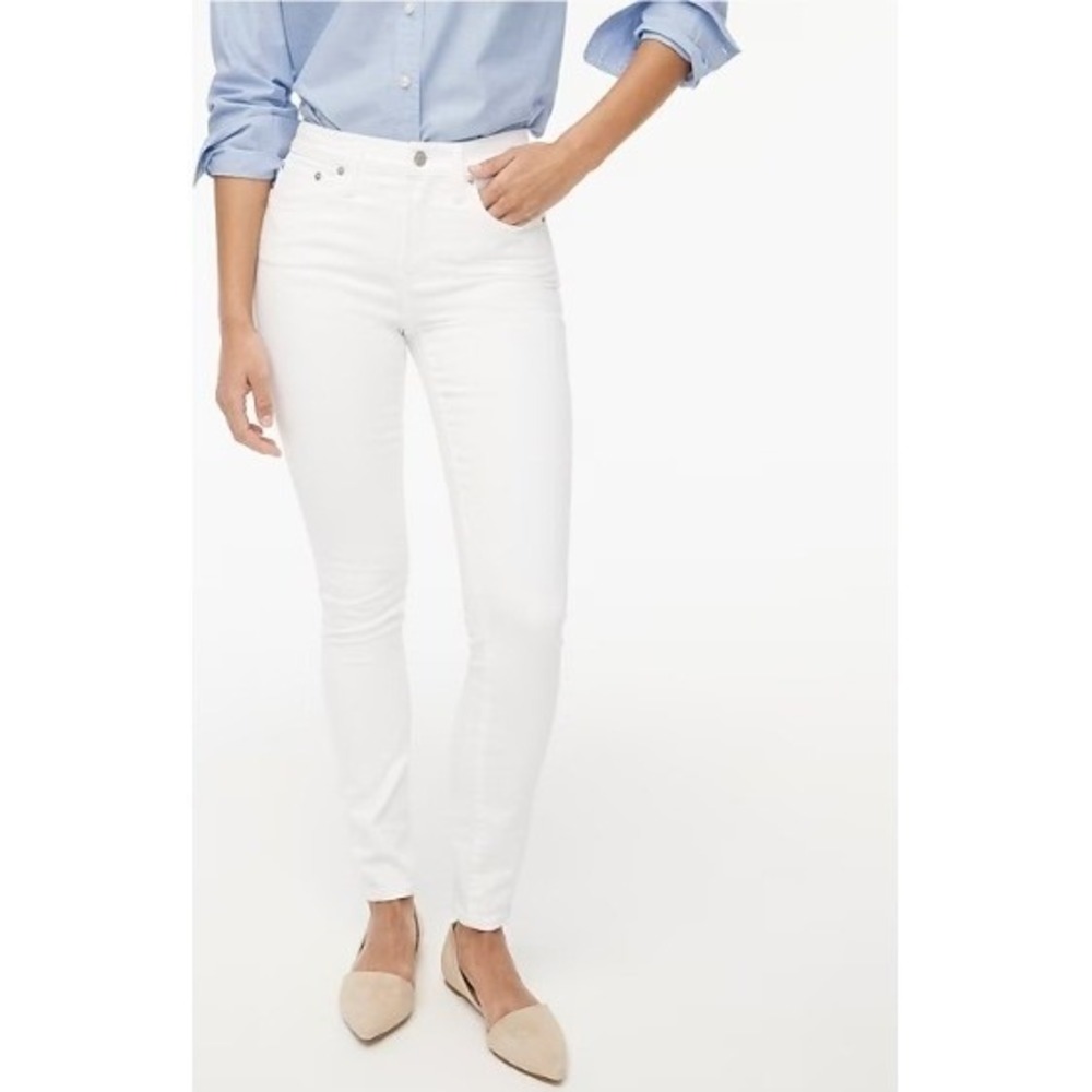 J. Crew 9" Mid-Rise Skinny White Jeans Size 28 Signature Stretch Denim NWT
